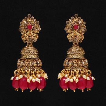 Maroon jhumkas 1