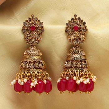 Maroon jhumkas 2