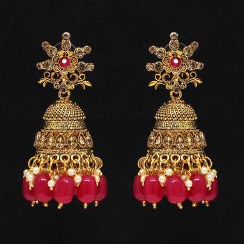Maroon Jhumkas 1