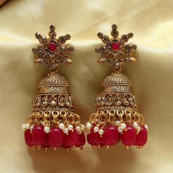 Maroon Jhumkas 2