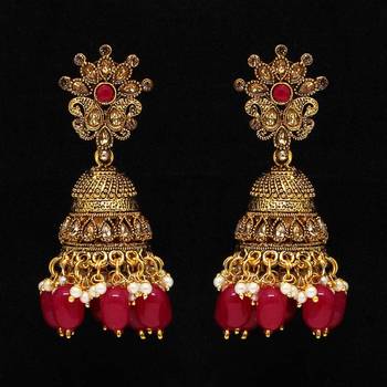 Maroon Jhumkas 1