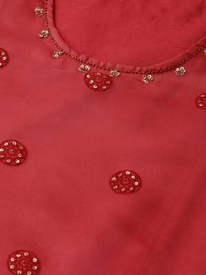 Red printed viscose long-kurtis 4
