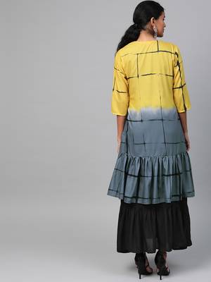 Black printed liva long-kurtis 2