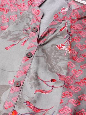 Grey printed liva ethnic-kurtis 4
