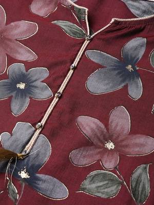 Maroon printed liva ethnic-kurtis 4
