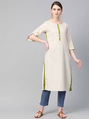 White plain cotton ethnic-kurtis 1