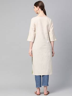 White plain cotton ethnic-kurtis 2
