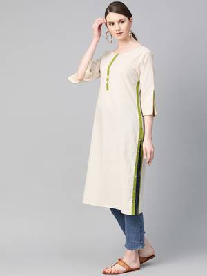 White plain cotton ethnic-kurtis 3
