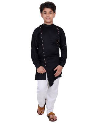 fourfolds boy's kurta and pyjama set 1