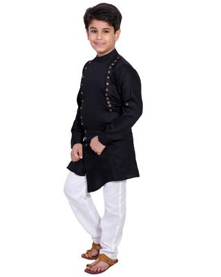 fourfolds boy's kurta and pyjama set 3