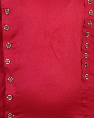 Maroon plain cotton silk boys-kurta-pyjama 4