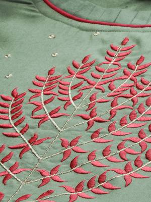 Sea-green embroidered rayon embroidered-kurtis 2