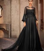 Black embroidered silk salwar