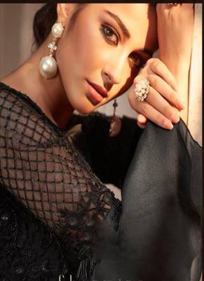 Black embroidered silk salwar 2
