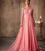 Light-pink embroidered silk salwar