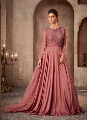 Mauve embroidered silk salwar 1