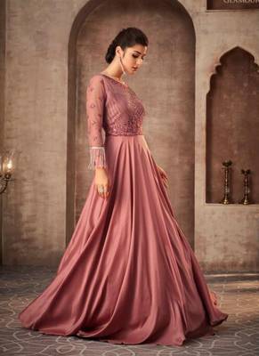 Mauve embroidered silk salwar 2