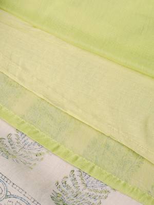 Lime printed polyester long-kurtis 4