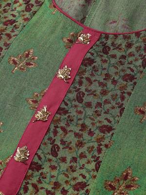 Olive printed liva long-kurtis 4