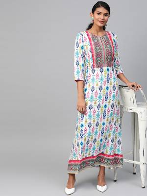 White printed liva long-kurtis 3