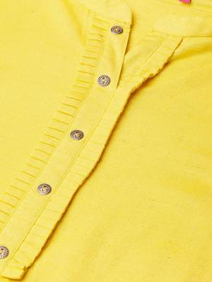 Yellow plain liva ethnic-kurtis 4