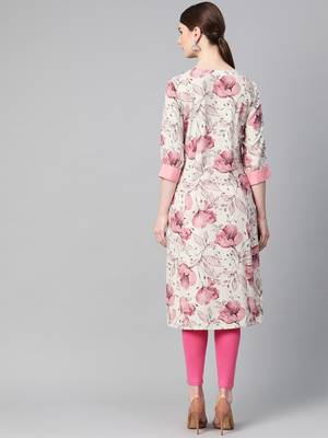 Pink printed cotton ethnic-kurtis 2