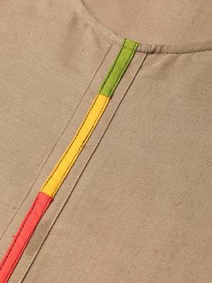 Beige plain liva ethnic-kurtis 4