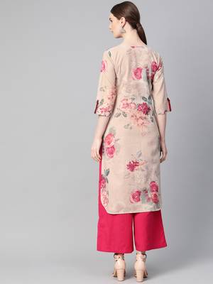 Pink printed liva ethnic-kurtis 2