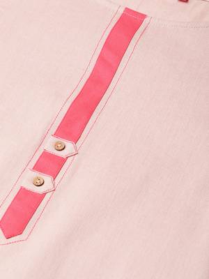 Pink plain cotton ethnic-kurtis 4