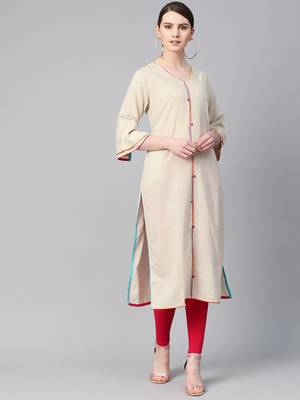 White plain cotton ethnic-kurtis 1
