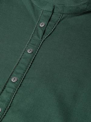Green plain cotton ethnic-kurtis 4