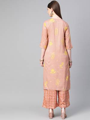 Light-mauve printed viscose rayon salwar 2