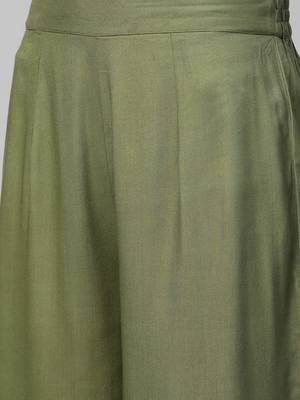 Off-white printed viscose rayon salwar 4