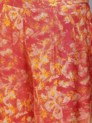 Pink printed viscose rayon salwar 4