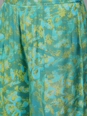 Blue printed viscose rayon salwar 4