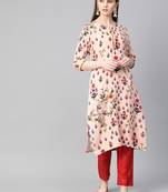 Pink printed viscose rayon salwar