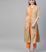 Gold plain viscose rayon salwar