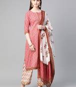 Coral printed cotton salwar