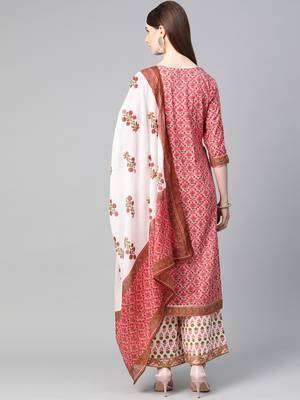 Coral printed cotton salwar 2