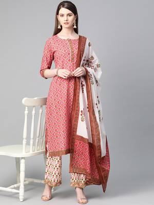Coral printed cotton salwar 3