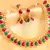 Lovely Goldtone Red Green Kundan Necklace With Earrings DJ16601