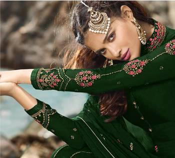 Maroon embroidered faux georgette salwar 2