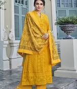 Yellow Embroidered Georgette Salwar