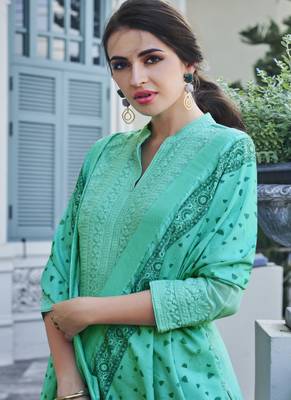 Sky-blue embroidered georgette salwar 2