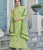 Light-green embroidered georgette salwar