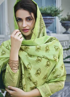 Light-green embroidered georgette salwar 3