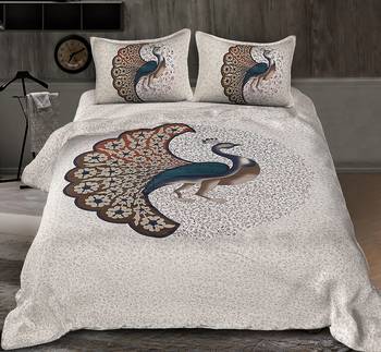 Rudra Bazaar Jaipur Prints  Double Bedsheets With 2 Pillow Cover 1