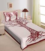 Rudra Bazaar Jaipur Prints  Single Bedsheets With 1 Pillow Cover