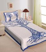 Rudra Bazaar Jaipur Prints  Single Bedsheets With 1 Pillow Cover