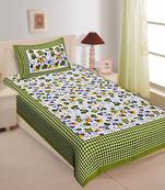 Rudra Bazaar Jaipur Prints  Single Bedsheets With 1 Pillow Cover